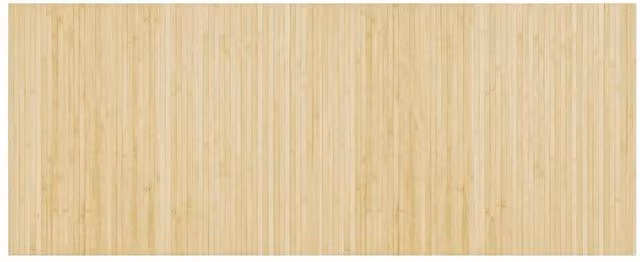 Berkfield Home Rectangular Bamboo Rug in Beige, W/D: 80 x 200 cm