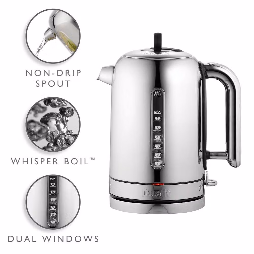 Dualit Classic Stainless Steel Rapid Boil Kettle, 1.7 l, Silver – 2