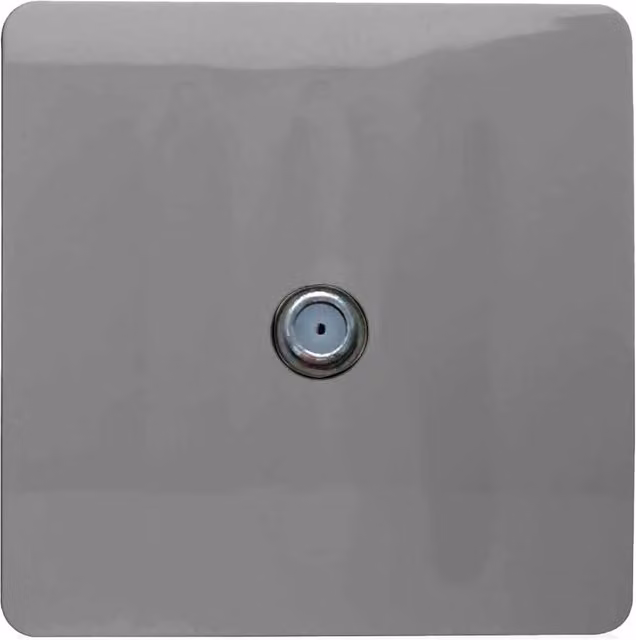 Trendi Switch 1 Gang Flush Mount F-Type Satellite Television Socket in Light Grey