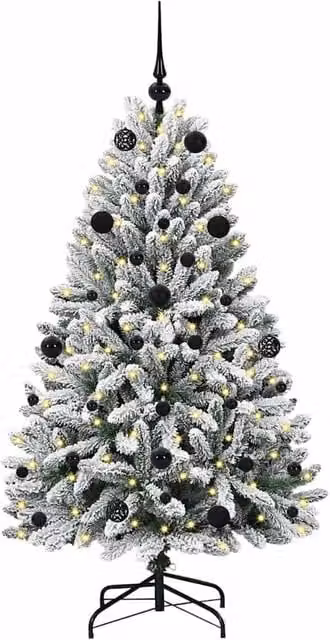 Berkfield Home Elegant Artificial Christmas Tree in Green and White, Height: 150 cm