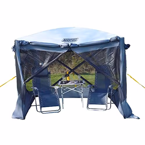 Maypole 4 Sided Pop-Up Screenhouse in Grey Polyester – 1