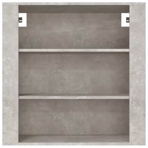 vidaXL Modern Wall Mounted Cabinet in Grey MDF with Hinged Doors and Open Shelf, W/D/H: 80 x 33 x 80 cm – 2