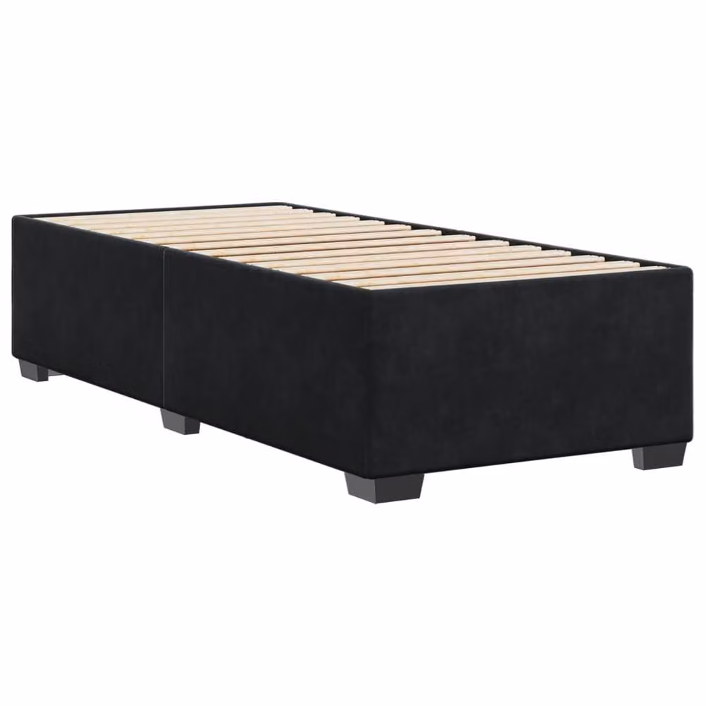 Berkfield Home Single Velvet Upholstered Bed Frame, Black, W/D/H: 90 x 190 cm – 3