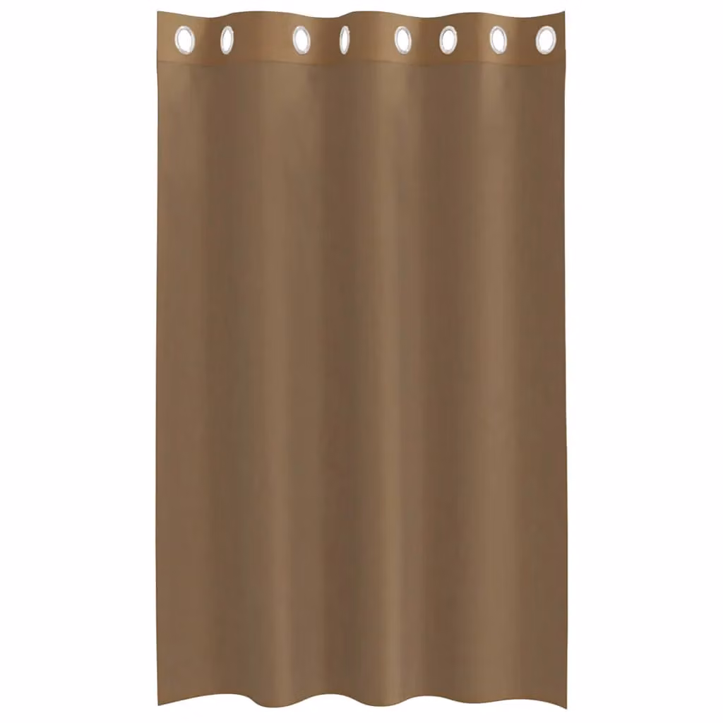 Berkfield Home Plain Brown Voile Fabric Panel Curtains with Eyelets, 2 Pack – 3