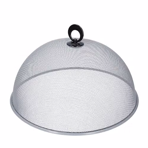 KitchenCraft Silver Metal Mesh Round Food Cover, Diameter: 35 cm – 1