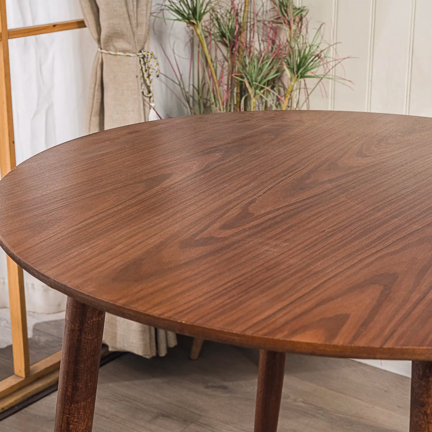 Nordlys Round Scandinavian Design Wood Dining Table in Walnut Brown – 3