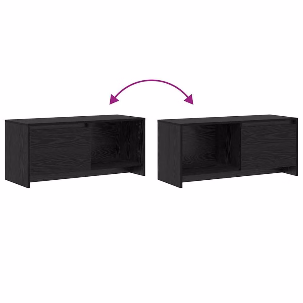 Berkfield Home Modern Black Oak TV Stand in Engineered Wood – 7