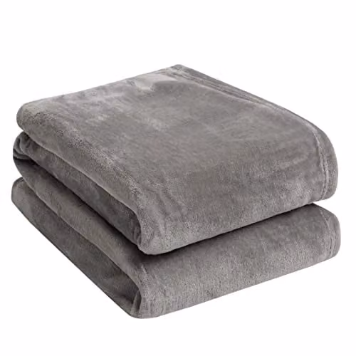 OHS Grey Fluffy Fleece Throw Blanket, W/D/H: 150 x 200 cm – 1