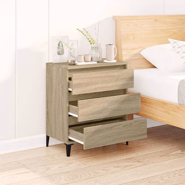 Berkfield Home Sonoma Oak Sideboard in Beige, W/D/H: 60 x 35 x 70 cm
