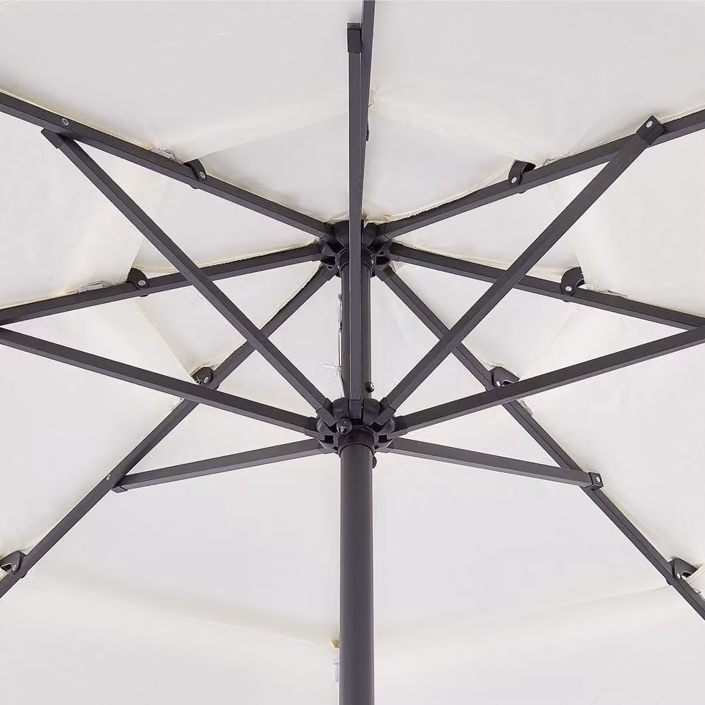 Wyld and Coco Market Garden Parasol in Beige, 285 cm Diameter, Octagonal UV-Resistant Crank Design – 3