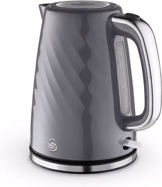 Swan Windsor Kitchen Set in Grey featuring 1.7L Fast Boil Kettle and 2 Slice Toaster – 4