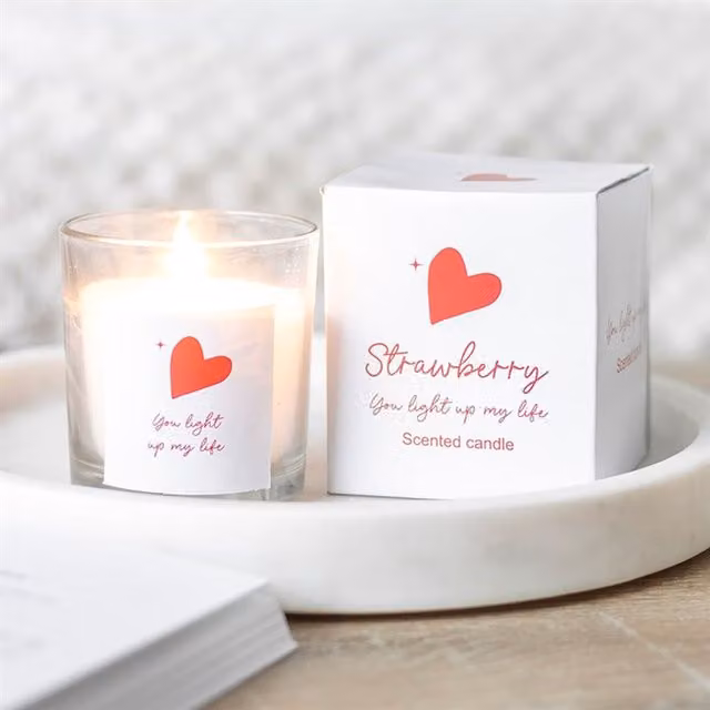 KDMK Strawberry Scented Votive Candle Gift Set in White