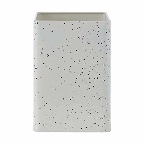 Premier Sweet Heart Freestanding Utensil Caddy in Black and White Metal and Ceramic