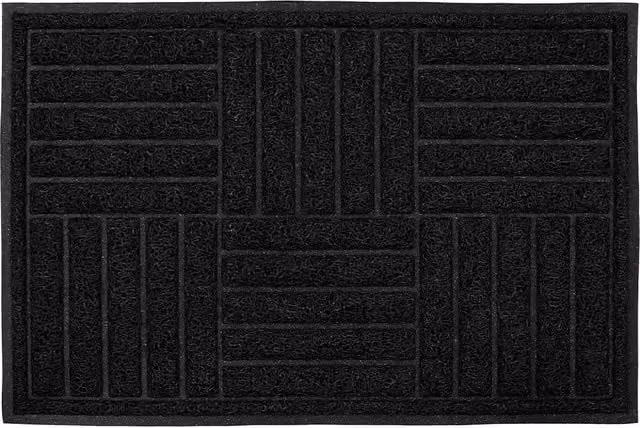 JVL Black Spaghetti Scraper Mud Grabber Doormat, W: 60 cm, D: 40 cm – 1