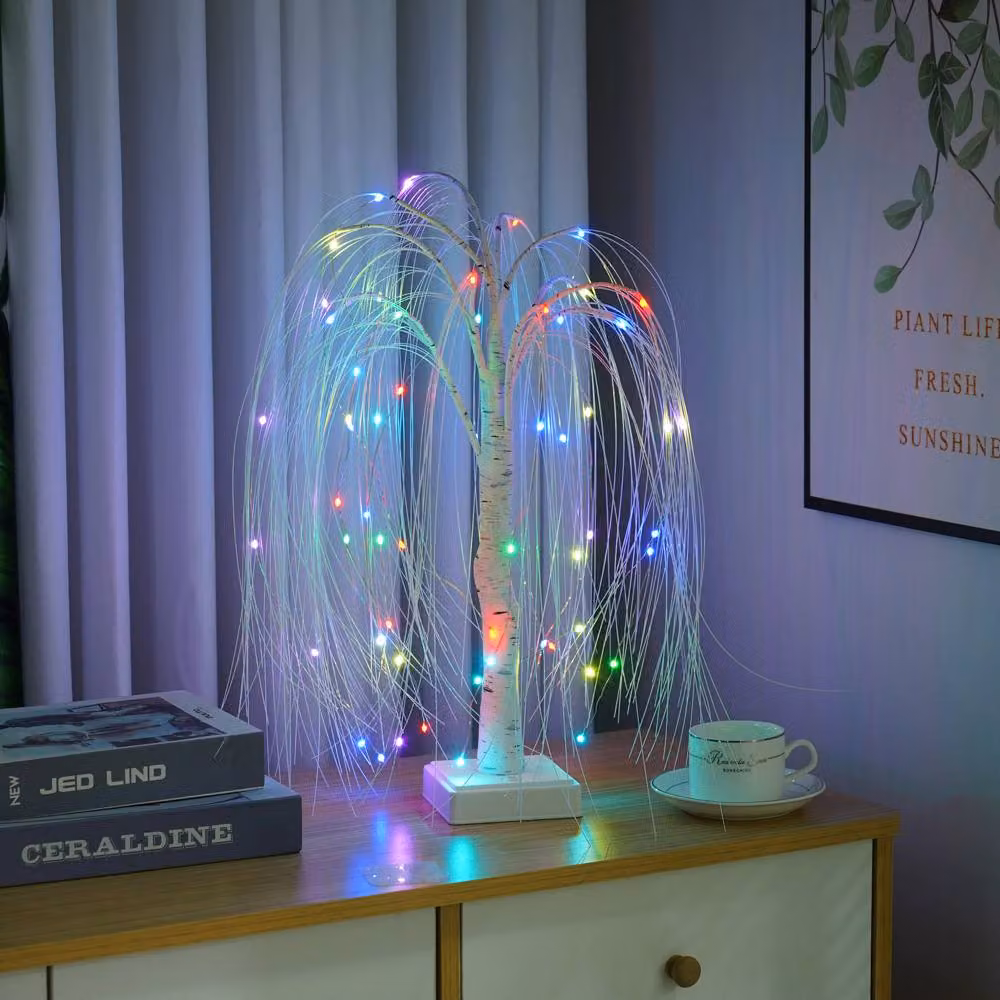 Smartbies Set of 2 Multicolour LED Twig Birch Christmas Tree Willow Tree Lamps – 2