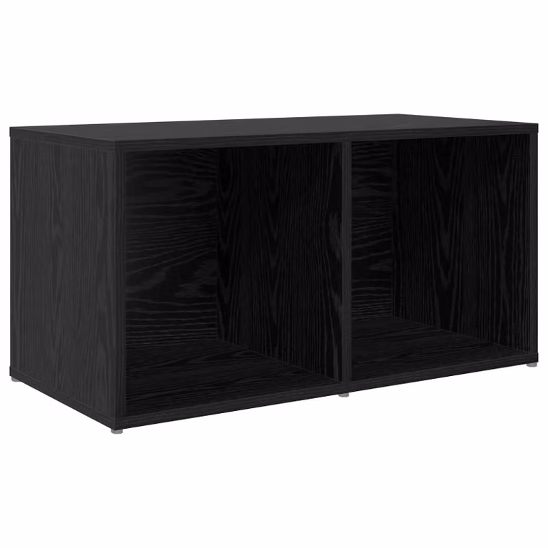 Berkfield Home TV Cabinet with Storage in Black Oak Engineered Wood