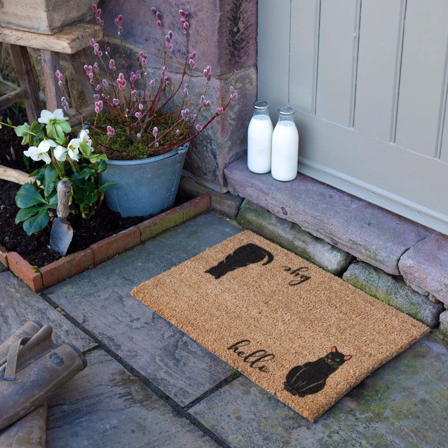 Artsy Mats Hello Bye Cats Doormat in Brown, W/D: 60 x 40 cm – 3