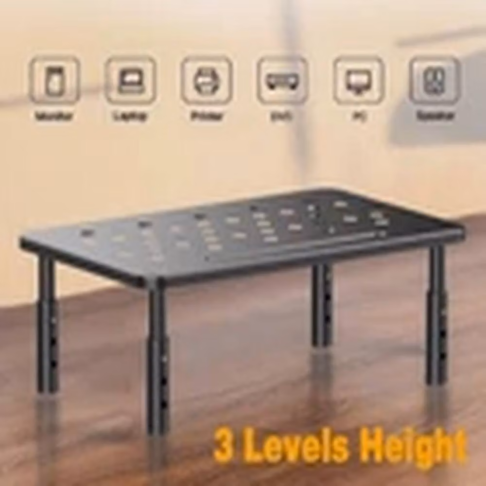 EONLION Height Adjustable Ergonomic Metal Monitor Stand Riser in Black – 3