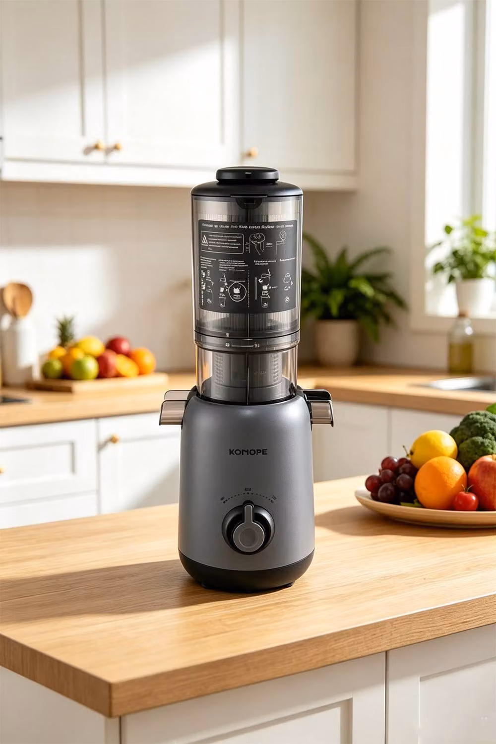 ExtraStar 200W Slow Masticating Cold Press Juicer with Lid, Grey – 2