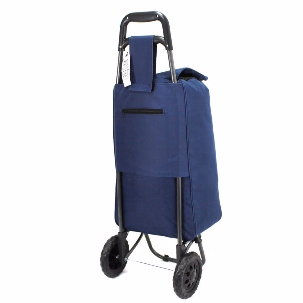 VOGREX Large Capacity Folding Wheeled Shopping Trolley with Durable Bag in Blue – 2