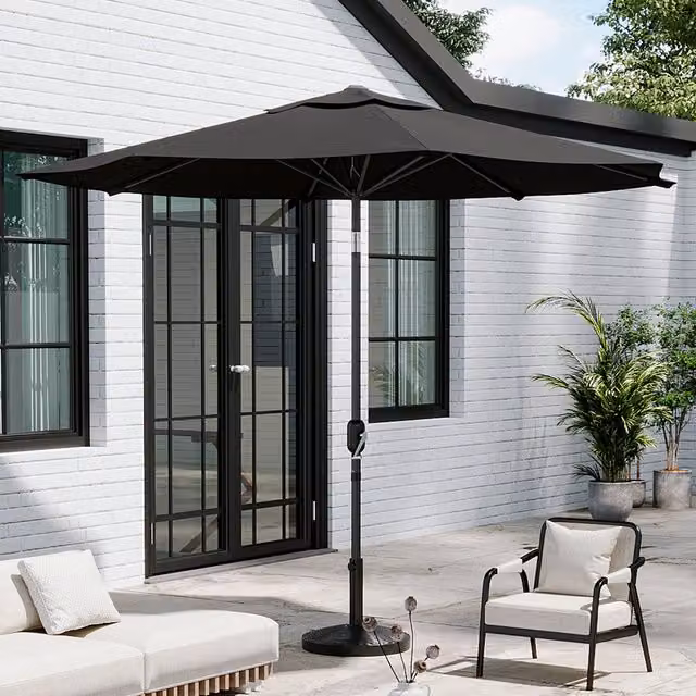 Breeins 3M Freestanding Patio Parasol with Resin Base, Black