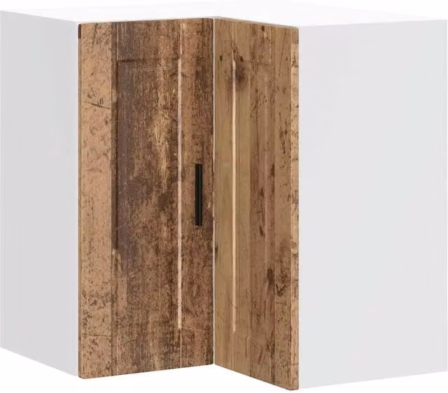 Berkfield Home Porto Wall Mounted Kitchen Corner Cabinet in Brown Old Wood – 1