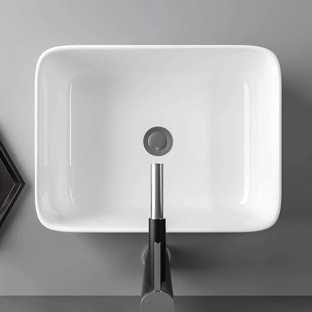Havendro White Rectangular Ceramic Countertop Bathroom Wash Basin W/D/H: 40.0 x 30.0 x 13.5 cm – 2