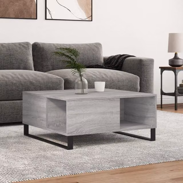Berkfield Home Grey Sonoma Coffee Table, W: 80 cm, D: 80 cm, H: 36.5 cm