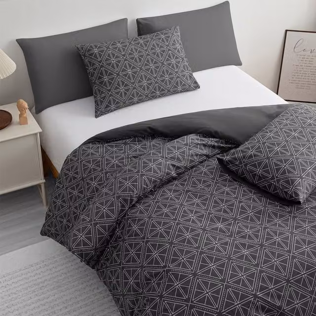 Pamposh Premium Microfibre Ultrasoft Single Duvet Cover Set in Charcoal Grey with Zip Closure and Pillowcase (Pillowcase: 50 x 75 cm)