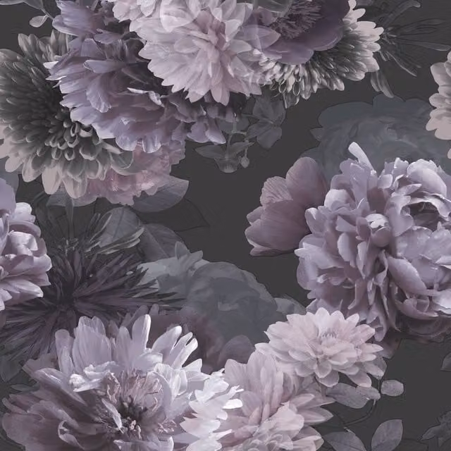 Muriva Lipsy Issey Floral Botanical Wallpaper in Mauve Purple – 1