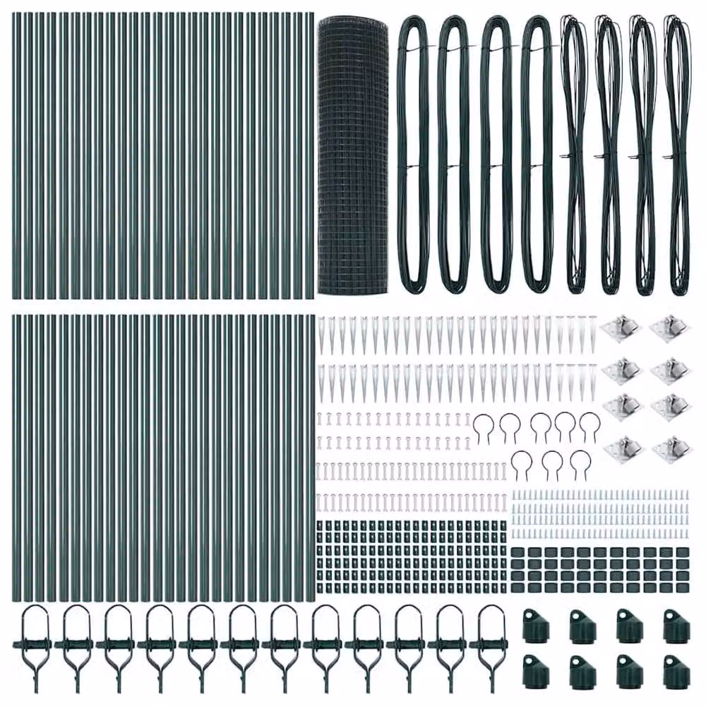 Berkfield Home Green Steel Welded Wire Fence with 13 Spike Posts, 0.6 x 100 m – 4