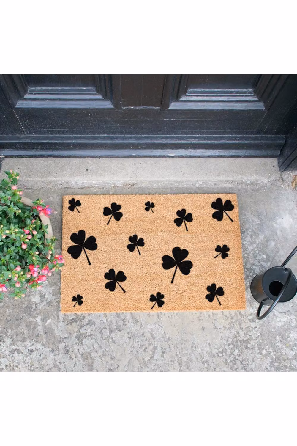 Artsy Mats Shamrocks Coir Doormat, Black and Multicolour, W: 60 cm, D: 40 cm – 2