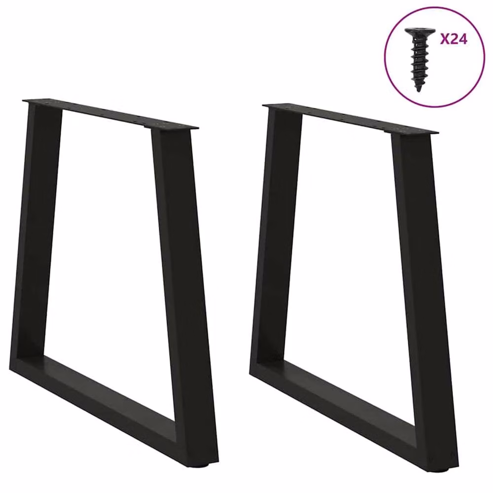 Berkfield Home V-Shape Dining Table Legs, 2 Pieces, Black Steel, H: 72-73.3 cm x W: 80 cm – 2