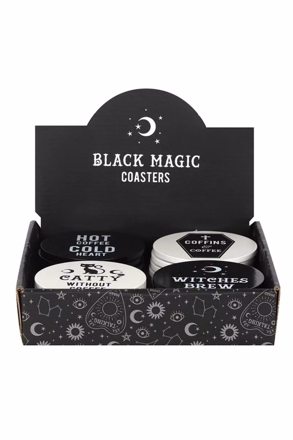 KDMD Black Magic Round Coasters, 2 Pack, Black and White – 2