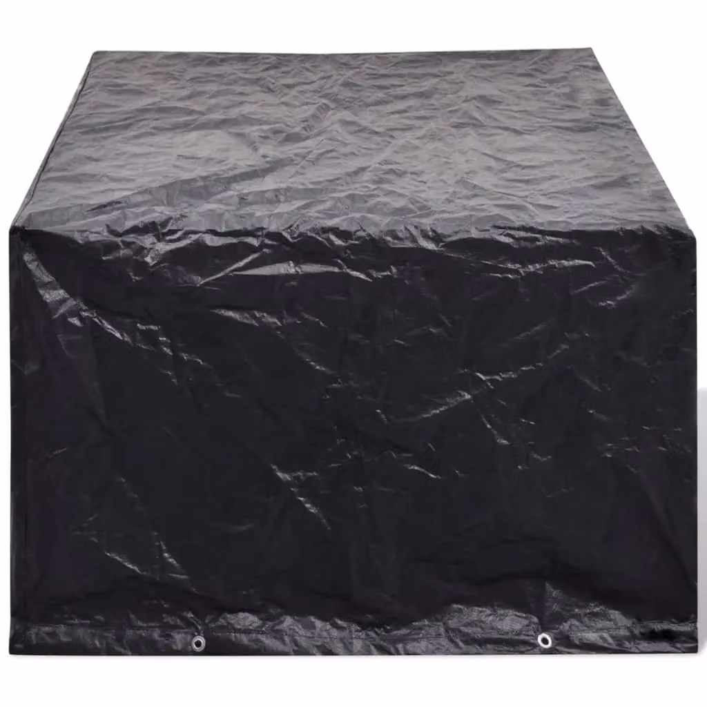 Berkfield Home Water-Repellent Poly Rattan Garden Furniture Covers for 4 People, Black, W/D: 180 x 140 cm, 2 Pack – 3