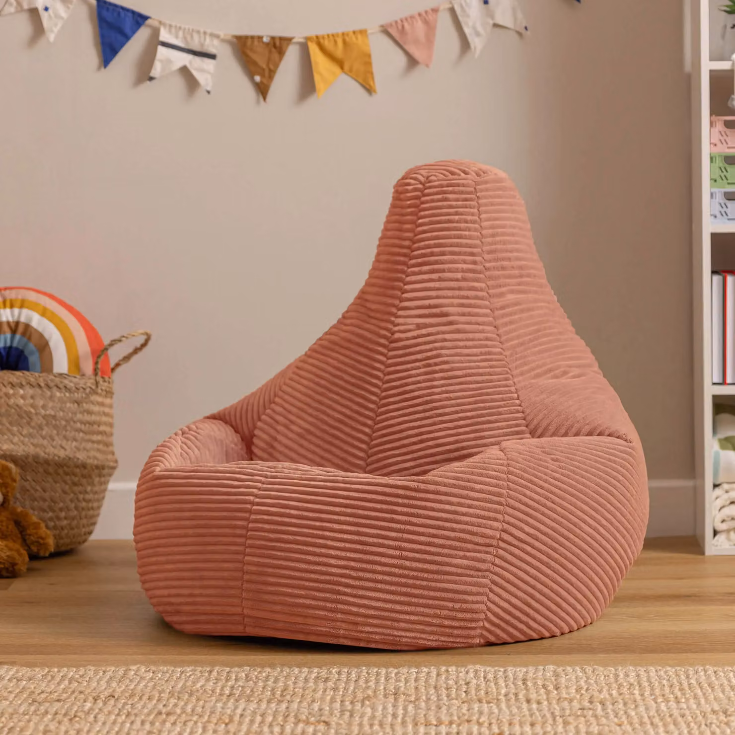 icon Dalton Kids Corduroy Bean Bag Set of 2, Light Pink – 2