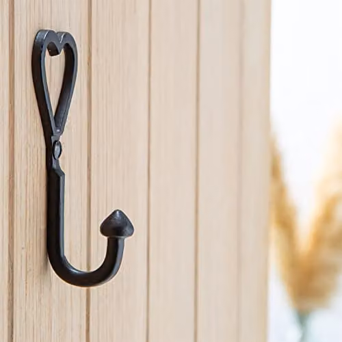 Hammer and Tongs Matt Black Powder-Coated Cast Iron Single Heart Wall Mounted Hook, Pack of 10, W: 4 cm x H: 10 cm – 3