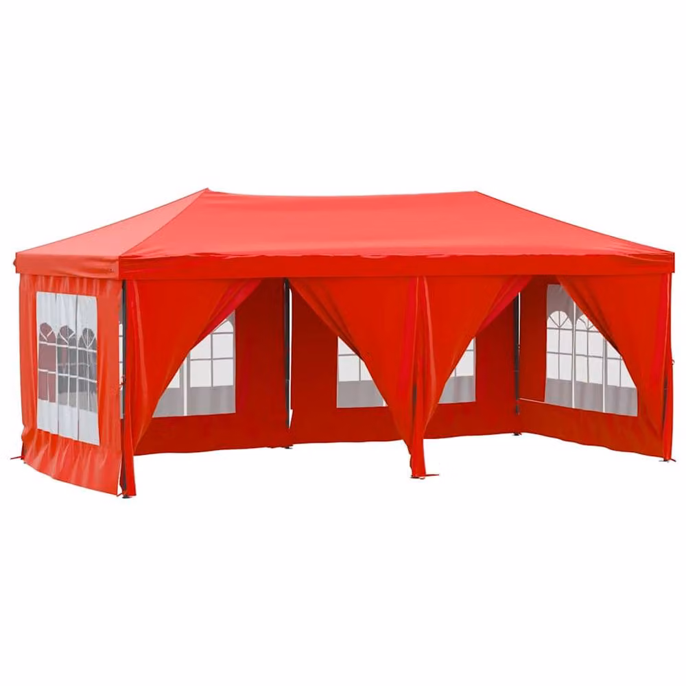 Berkfield Home Red Decorative Folding Party Tent with Sidewalls W: 6 m, D: 3 m – 3