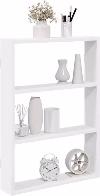 Berkfield Home White Wall Mounted Minimalist Shelf, W/D/H: 60 x 43 x 9 cm