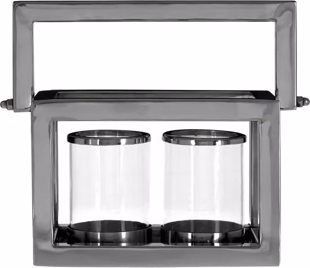 Orsina Elegant 2 Light Large Lantern in Silver, W/D/H: 26.0 x 26.0 x 13.0 cm