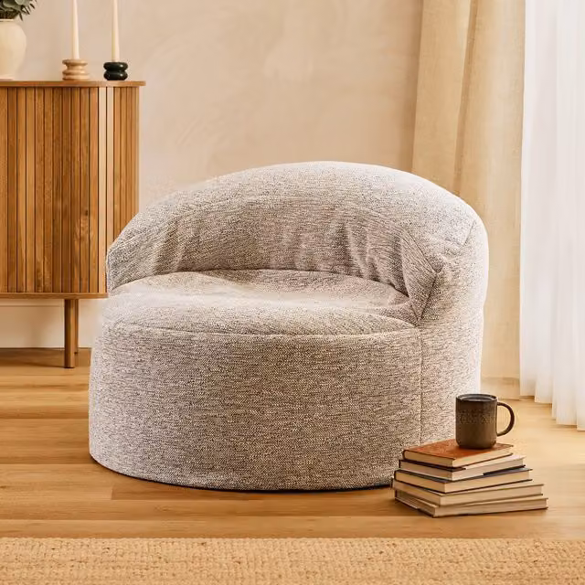 ICON Orb Accent Chair in Beige and Sand Fabric