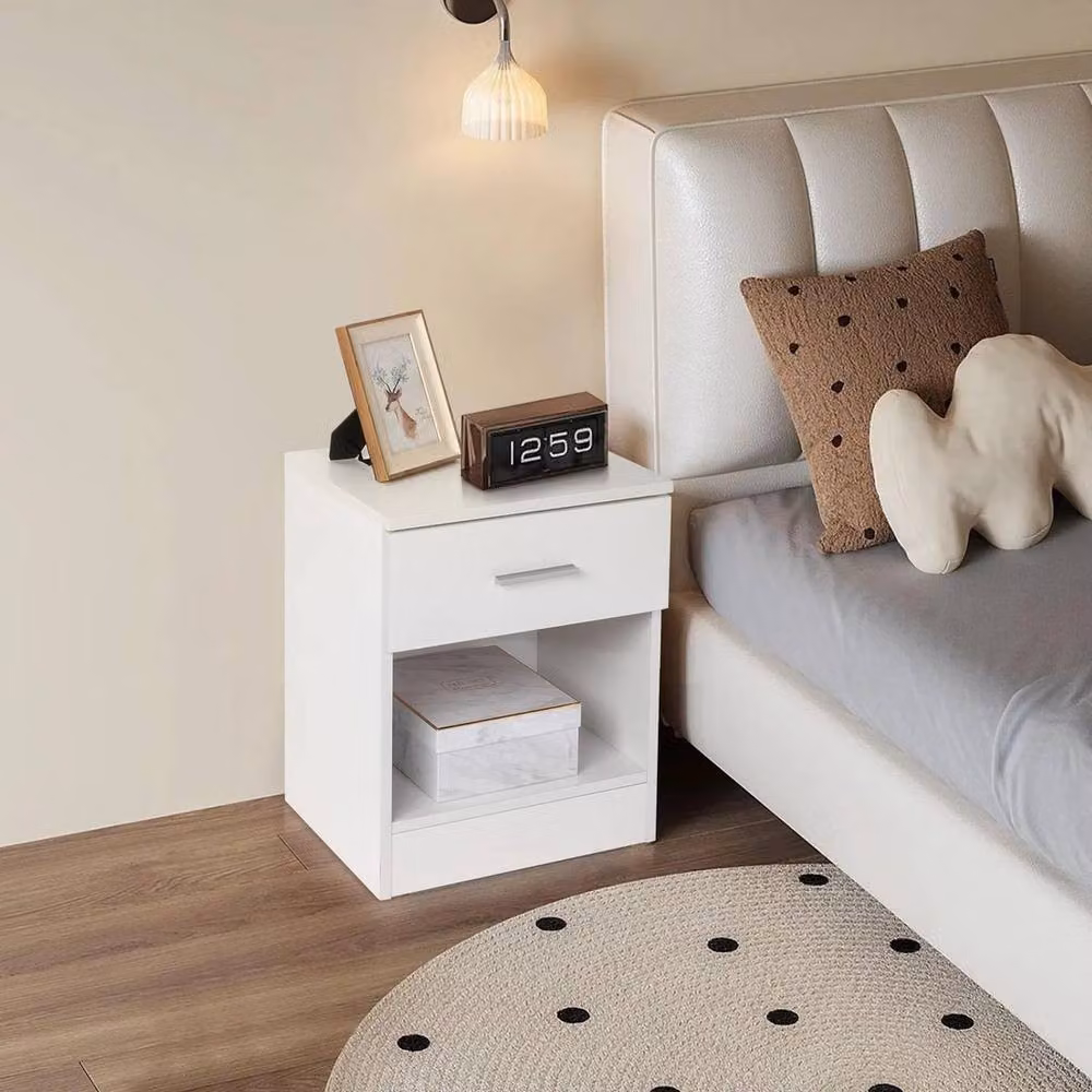 Havendro Compact Wooden 1 Drawer Bedroom Bedside Cabinet and Side Table in White – 2