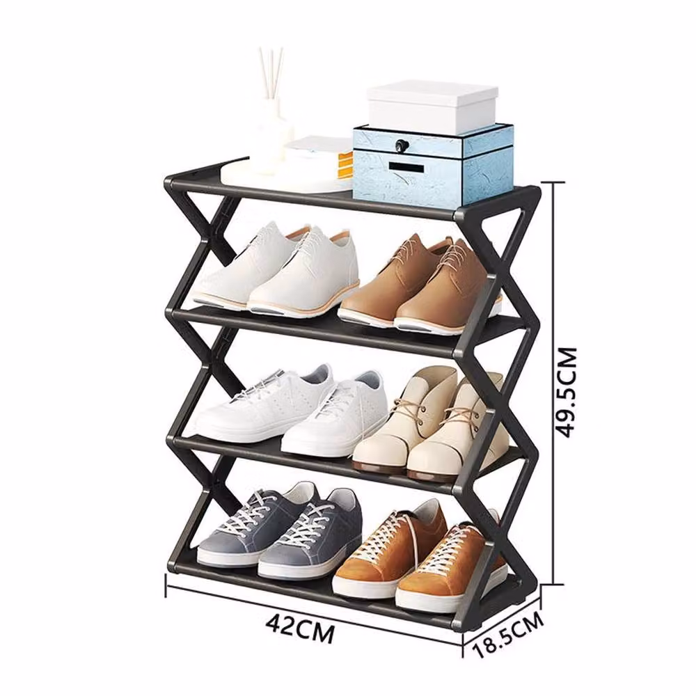 SPETLEK 4 Tier Black Metal Freestanding Shoe Rack Stand – 2