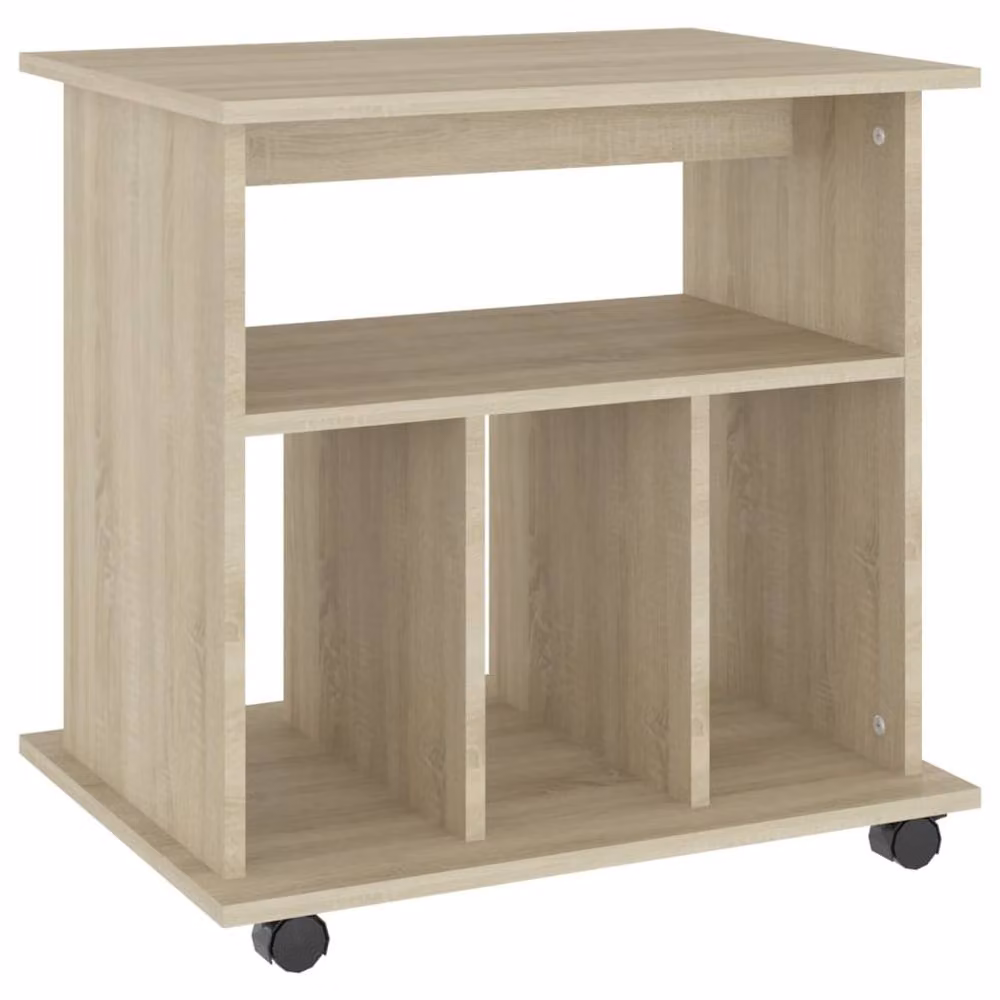 Berkfield Home Rolling Cabinet in Light Oak Sonoma Oak, W/D/H: 60 x 45 x 60 cm – 2