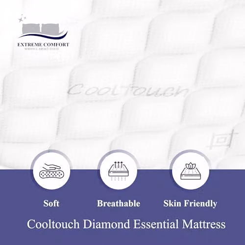 eXtreme Comfort Ltd Diamond Essential Grey King Size Bonell Spring Mattress, W/D/H: 150 x 200 x 18 cm – 5
