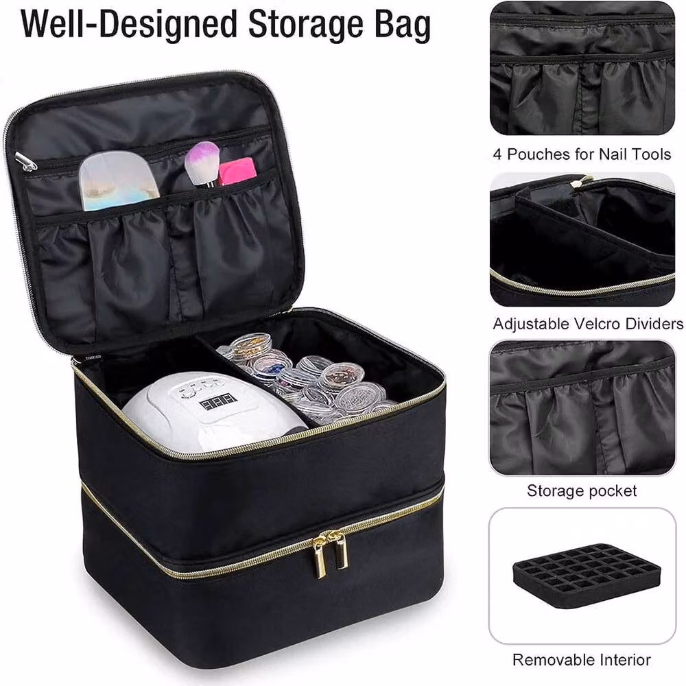 NESTLUNE Black Nail Polish Carrying Case and Storage Bag – 3