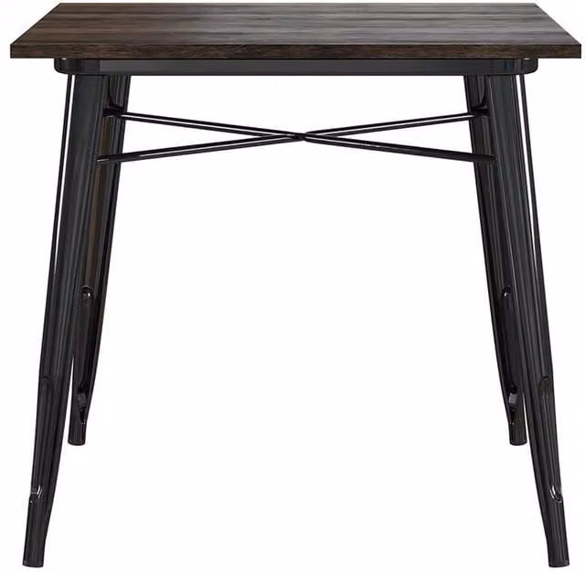 Dorel Home Fusion Square Industrial Bar Table in Black