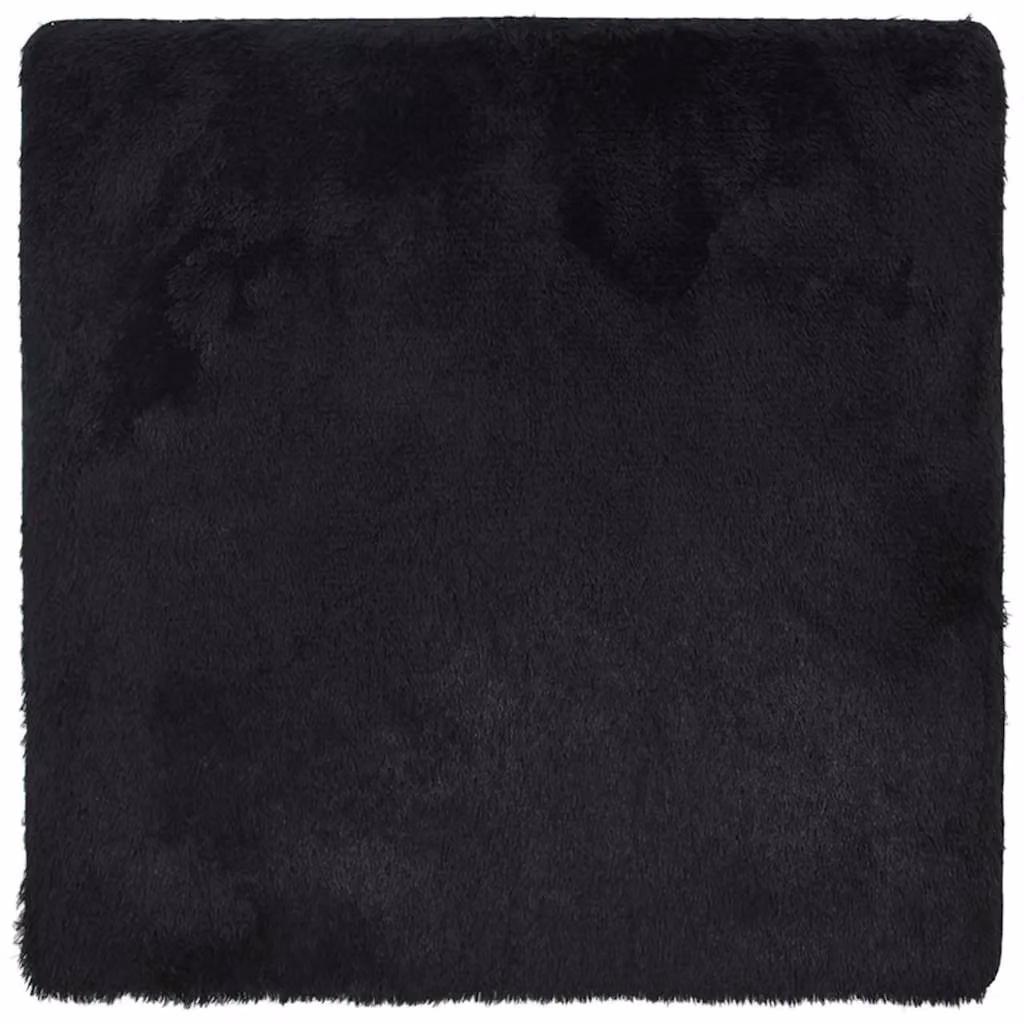 Berkfield Home NAVARRA Black Shaggy High Pile Polyester Rug, W/D/H: 240 x 240 x 1 cm – 2