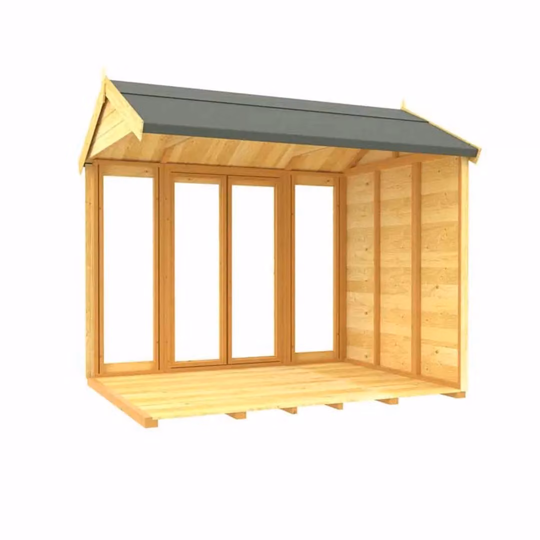 Buttercup Farm Apex Summer House with Full Height Window in Brown, W: 231 cm, D: 243 cm, H: 217 cm – 3