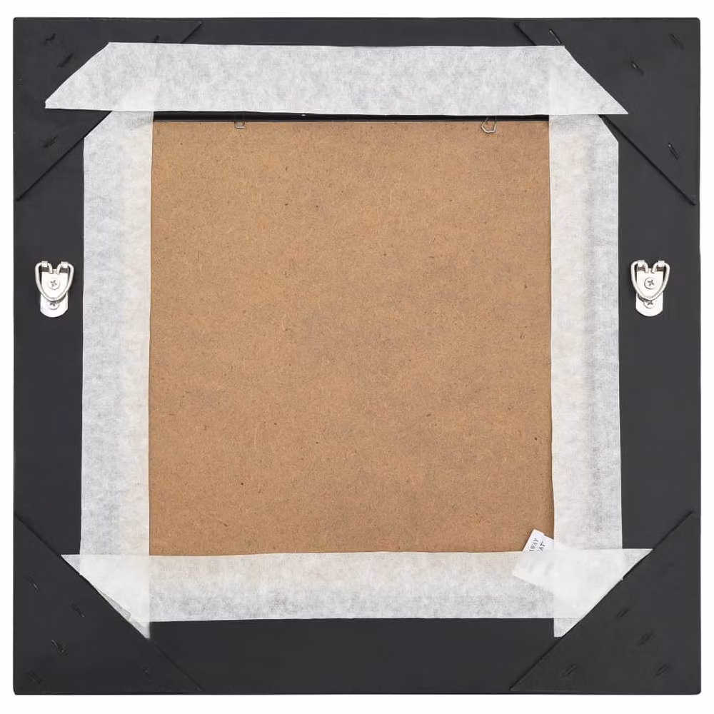 Berkfield Home Baroque Style Square Wall Mirror in Black, W: 40 cm, H: 40 cm – 4